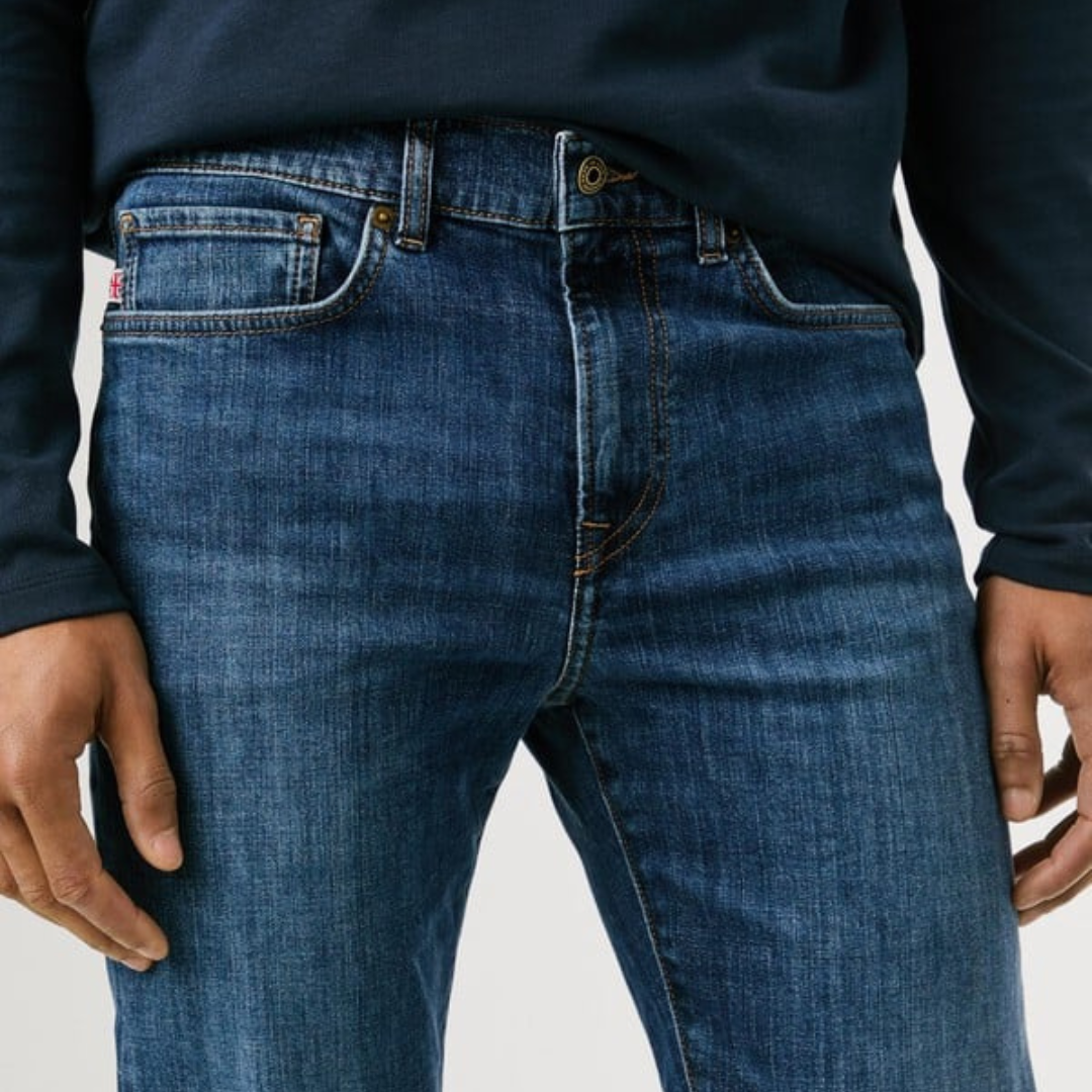 pepejeans slim fit mid-rise jeans - hatch