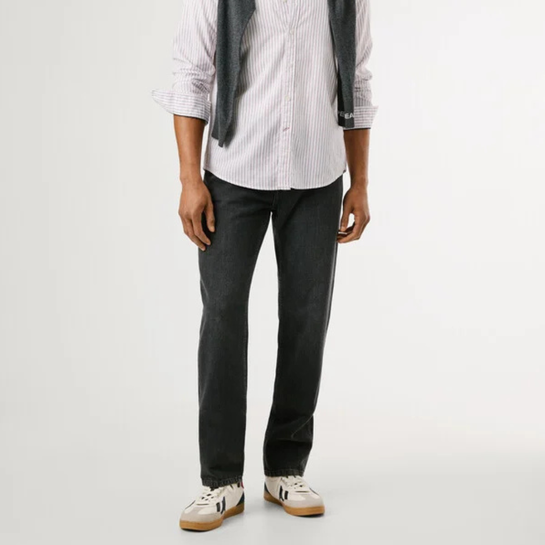 pepejeans straight fit mid-rise jeans - byron