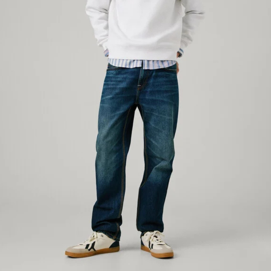 pepejeans straight fit mid-rise jeans - byron