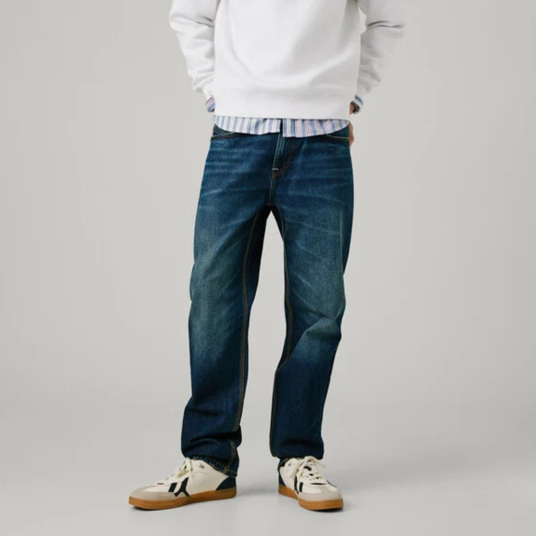 pepejeans straight fit mid-rise jeans - byron