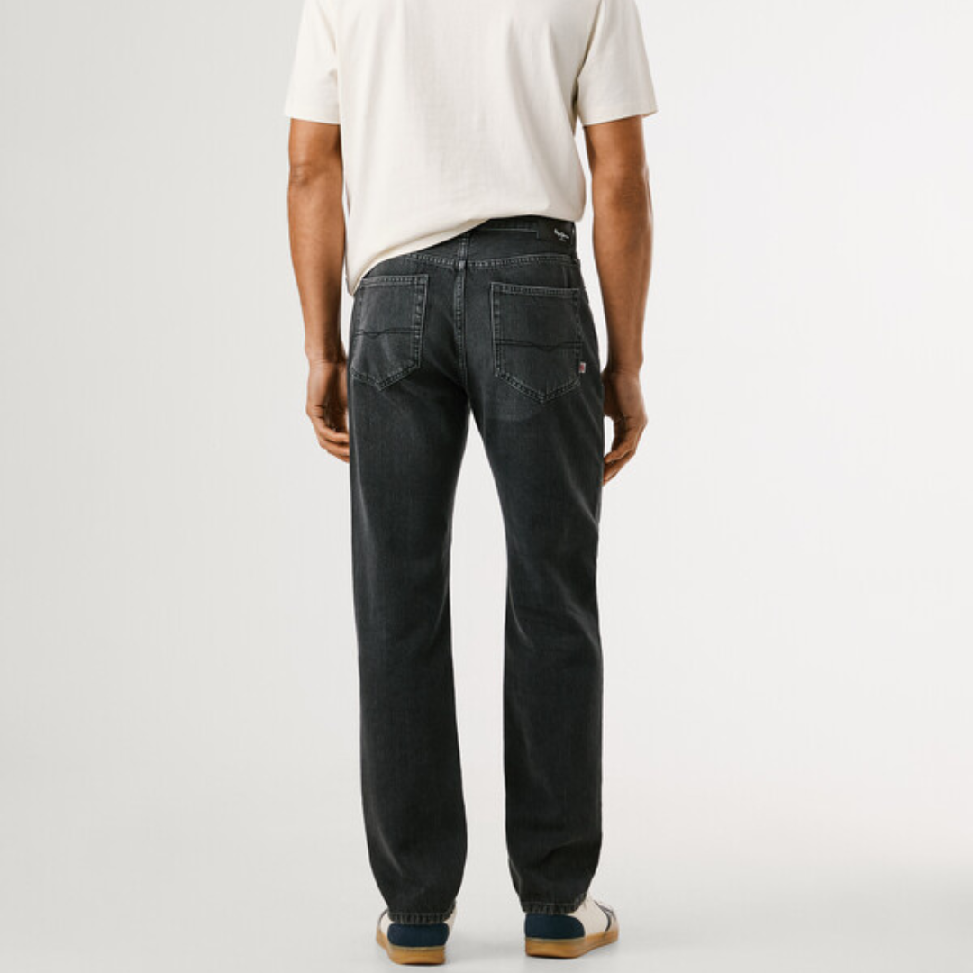 pepejeans straight fit mid-rise jeans - byron