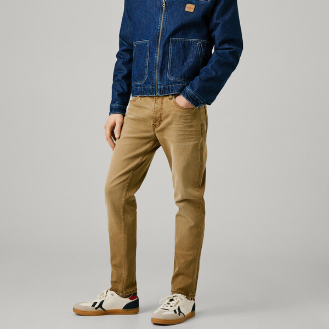 pepejeans taper fit mid-rise jeans - stanley