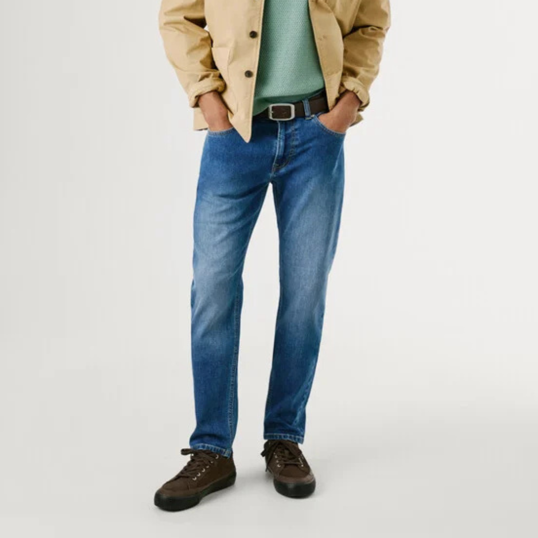 pepejeans taper fit mid-rise jeans - stanley