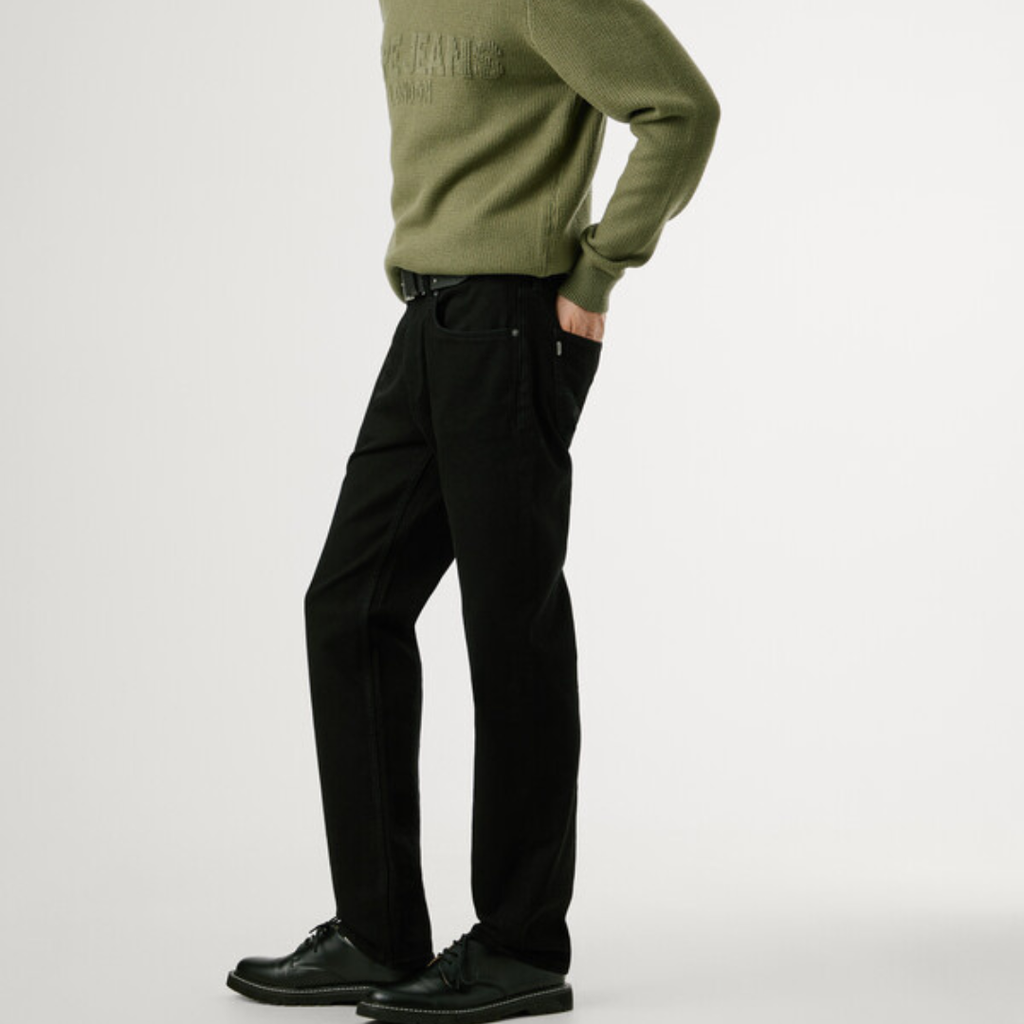 pepejeans straight fit mid-rise jeans - cash