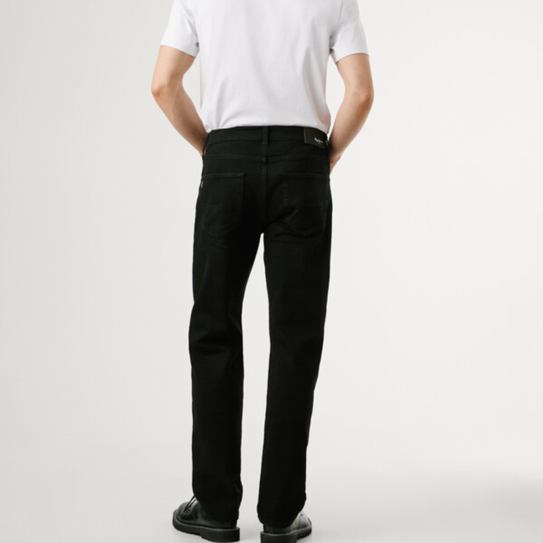 pepejeans straight fit mid-rise jeans - cash